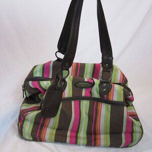 Dakine Fall Striped Roller Bag Carry On Travel Luggage Canvas 20" Long